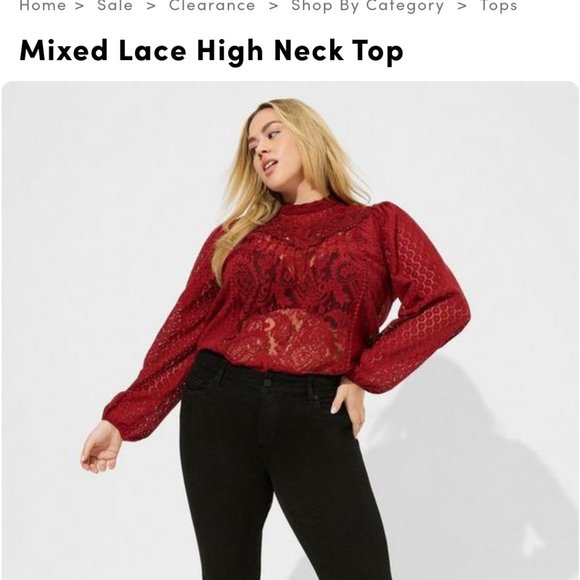 Torrid hi Neck Victorian blouse - Picture 3 of 3